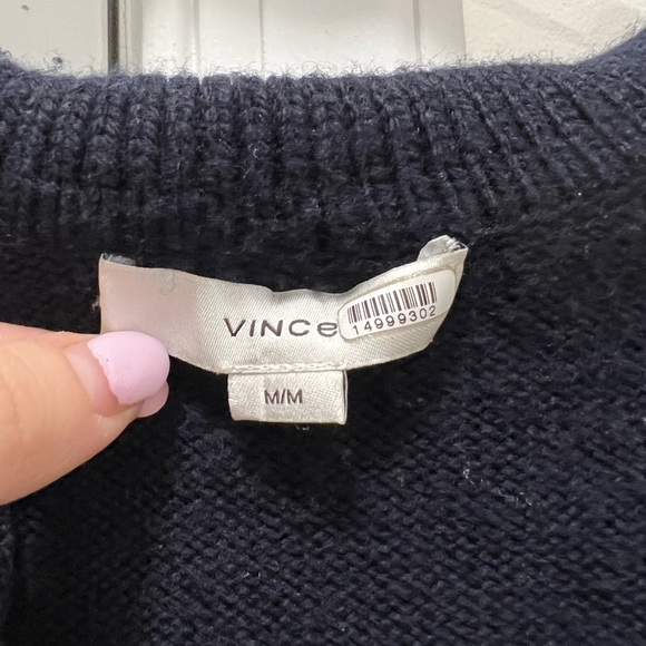 VINCE. Black Johny Collar Sweater Size Medium $425 - Picture 6 of 9